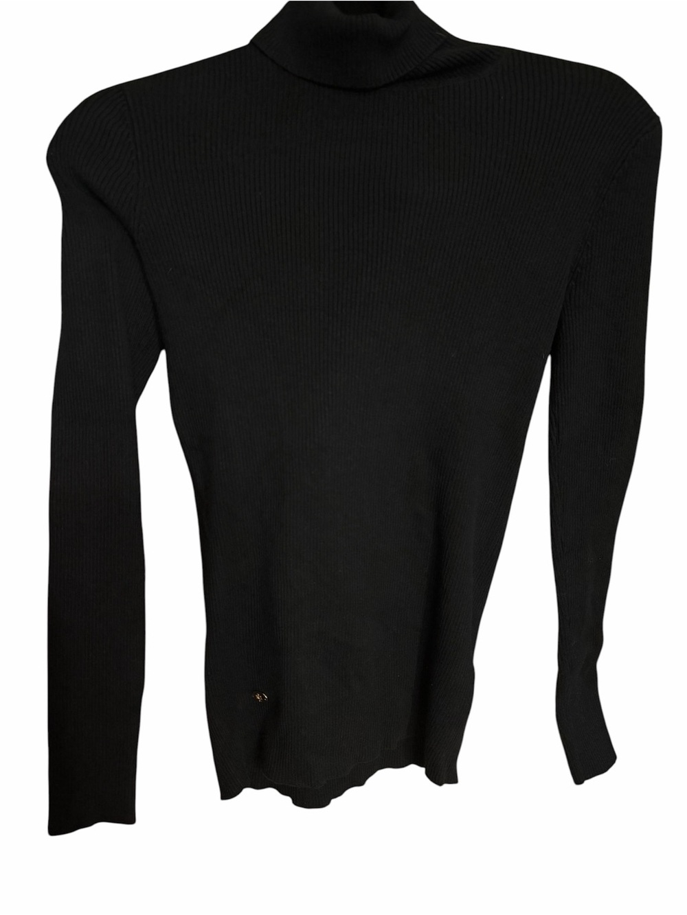 LRL navy blue Turtleneck Ribbed Sweater - Women